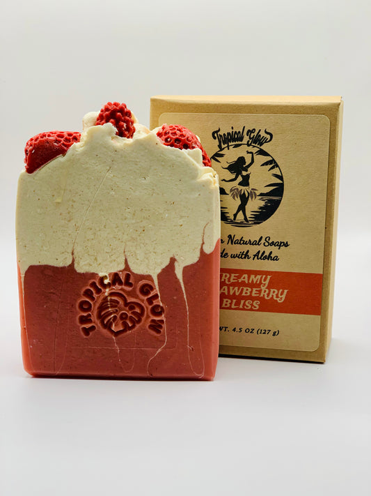 CREAMY STRAWBERRY BLISS, Natural Body Soap for Women